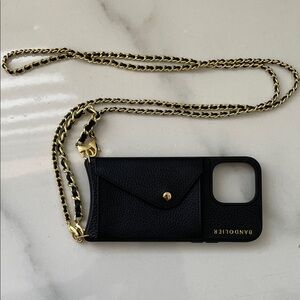 Bandolier Black Case with Gold Chain Accent